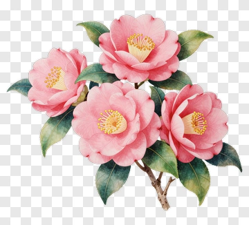 Pink Camellia Flowers PNG