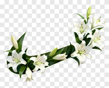 White Lily Floral Arrangement PNG