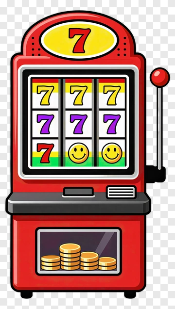 Cartoon Slot Machine With Smiley Faces And Coins PNG