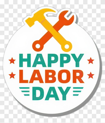 Happy Labor Day Badge With Tools PNG