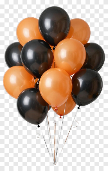 Black And Orange Balloons PNG