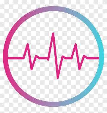 Heartbeat Line In Pink And Blue Circle PNG