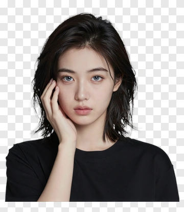 Woman With Hand On Face PNG