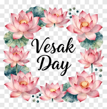 Vesak Day Floral Wreath PNG