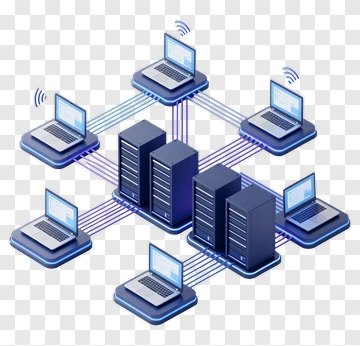 Networked Computers And Servers PNG