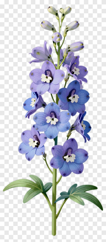 Purple Flower With Green Leaves PNG