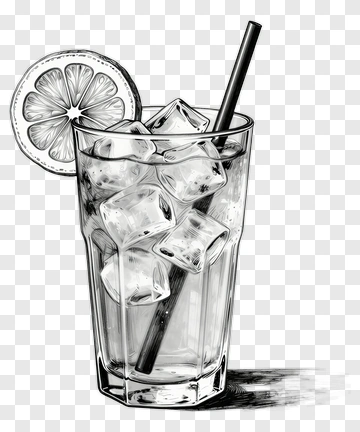 Glass Of Lemonade With Ice Cubes PNG