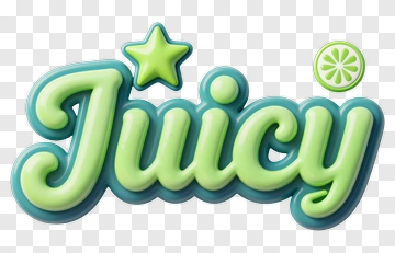 Juicy Text With Lime Slice And Star PNG