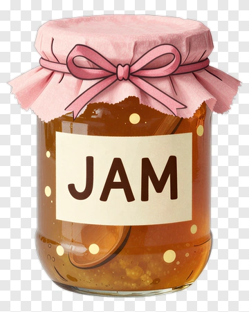 Jam Jar With Pink Lid PNG