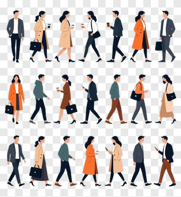 Business People Walking In A City PNG