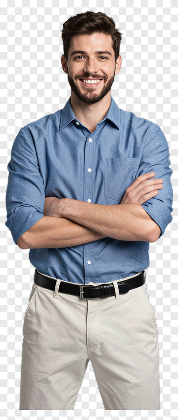 Smiling Man In Casual Attire PNG