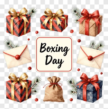 Boxing Day Gifts And Decorations PNG