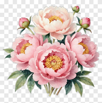 Pink Peony Flower Bouquet PNG