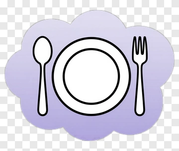 Plate And Cutlery Icon On A Purple Background PNG