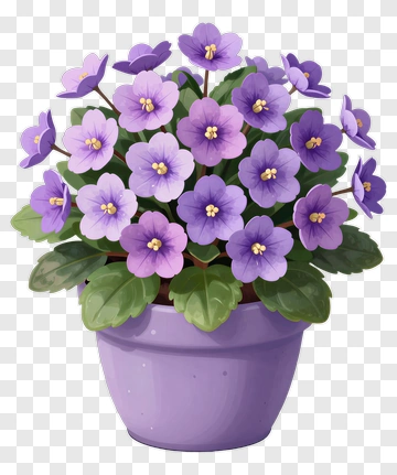 Colorful Violet Flower Pot PNG