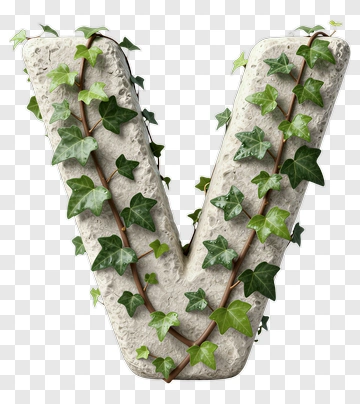 V Letter Covered In Ivy PNG