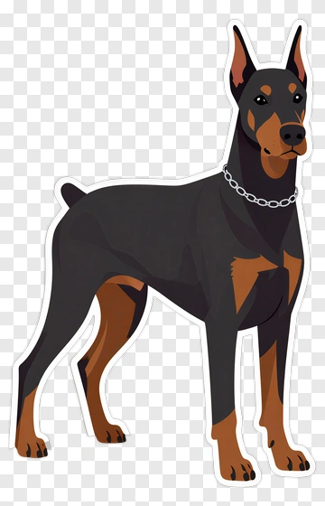 Cartoon Doberman Dog PNG