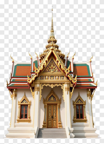Traditional Thai Temple With Intricate Gold Details PNG