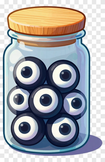 Cartoon Eyeballs In A Jar PNG