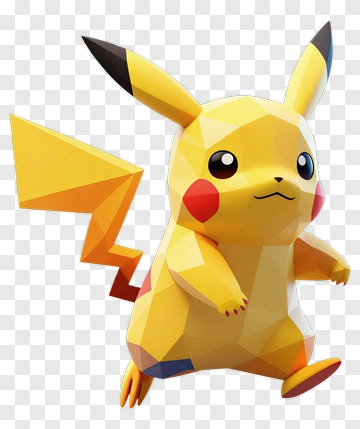 3D Pikachu Character PNG
