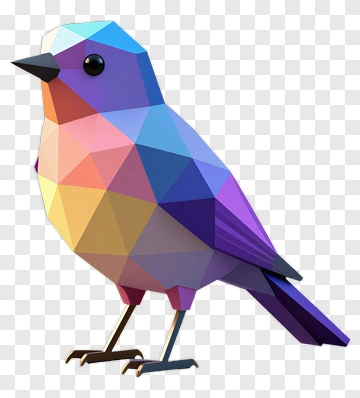 Colorful Polygonal Bird PNG
