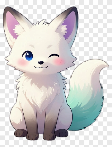 Cute Cartoon Fox Winking PNG