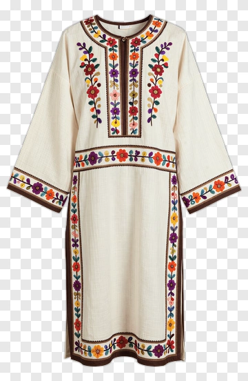 Embroidered Folk Dress PNG