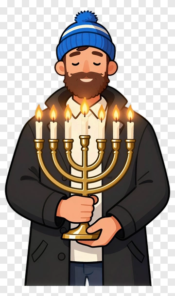 Man Holding A Menorah PNG