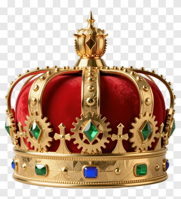Royal Crown With Red Velvet And Jewels PNG