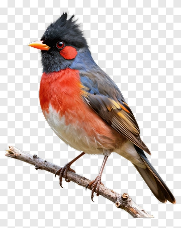 Colorful Bird Perched On A Branch PNG