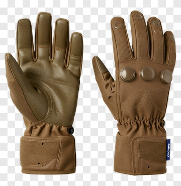 Brown Work Gloves With Buttons PNG
