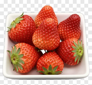 Fresh Strawberries In A White Bowl PNG