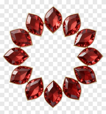 Red Gemstone Circular Frame PNG