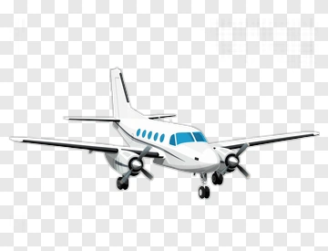 White Airplane With Blue Accents PNG