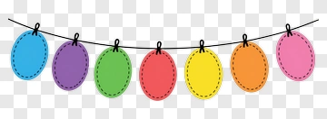 Colorful Decorative Eggs On A String PNG