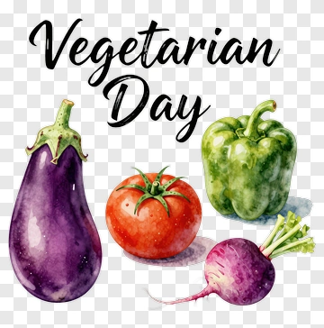 Vegetarian Day With Colorful Vegetables PNG