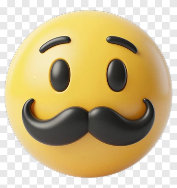 Smiley Face With Mustache Emoji PNG