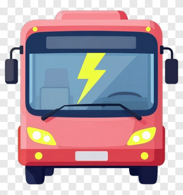 Electric Bus With Lightning Bolt PNG