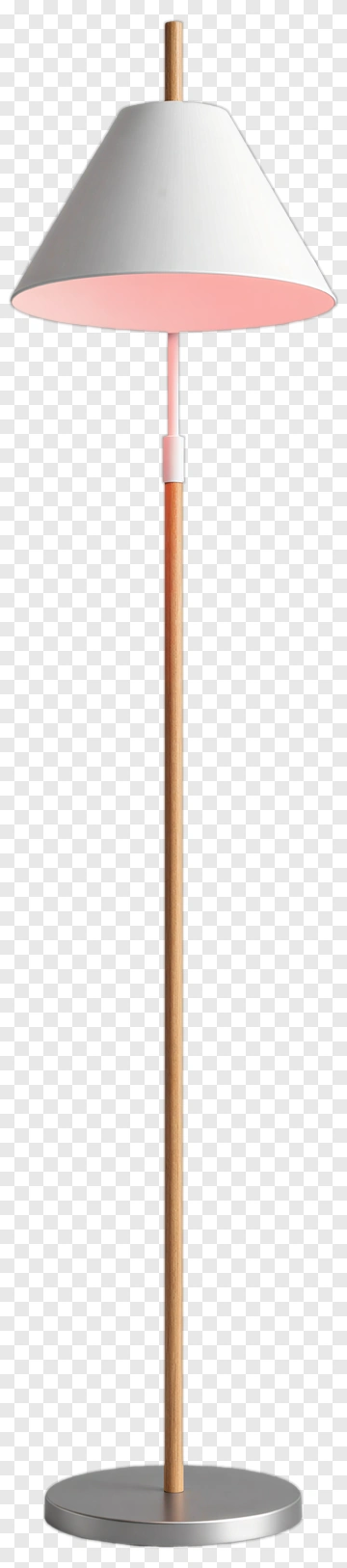 Modern Floor Lamp With White Shade And Pink Interior PNG