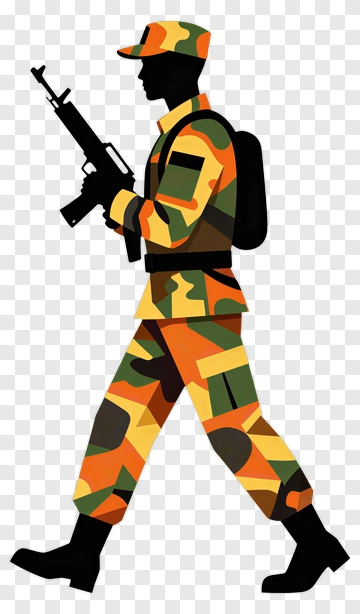 Soldier Walking With A Rifle PNG