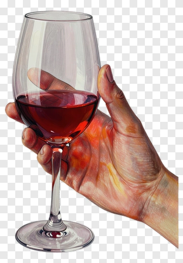 Hand Holding A Glass Of Red Wine PNG