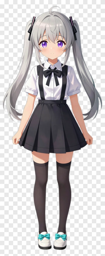 Anime Girl In School Outfit PNG