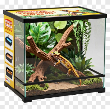 Lizard In A Naturalistic Terrarium PNG
