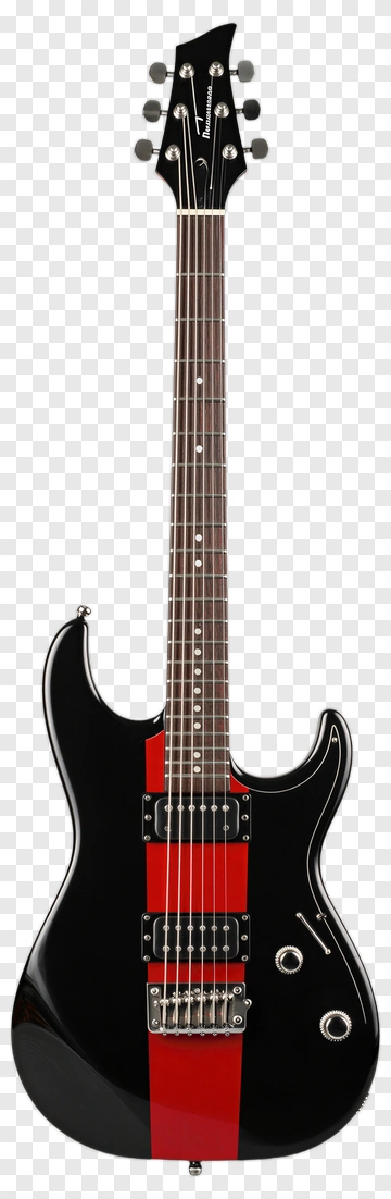 Electric Guitar With Red Stripes PNG