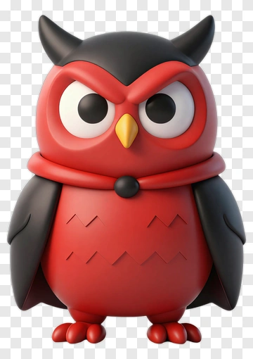 3D Cartoon Owl Character PNG