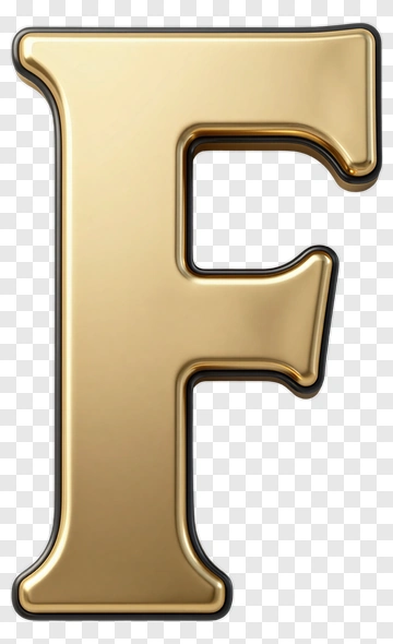 Gold Letter F PNG