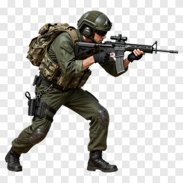 Soldier Aiming With A Rifle PNG
