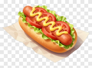 Hot Dog With Lettuce And Tomato PNG