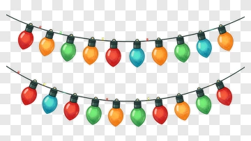 Colorful String Of Holiday Lights PNG