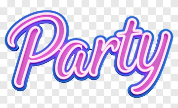 Party Text Design PNG